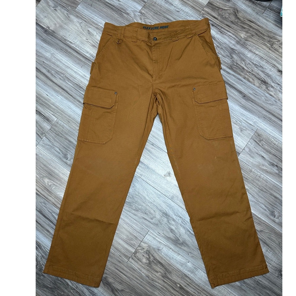 Duluth Trading Co Flex Fire Hose Cargo Pants 40x34 Bourbon Brown Relaxed Fit